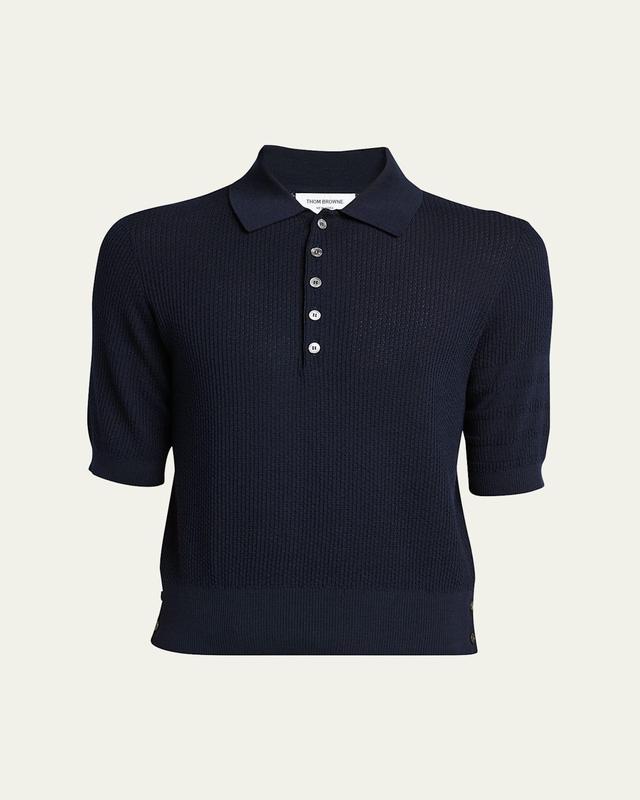 Mens Crepe Textured Knit Polo Shirt Product Image