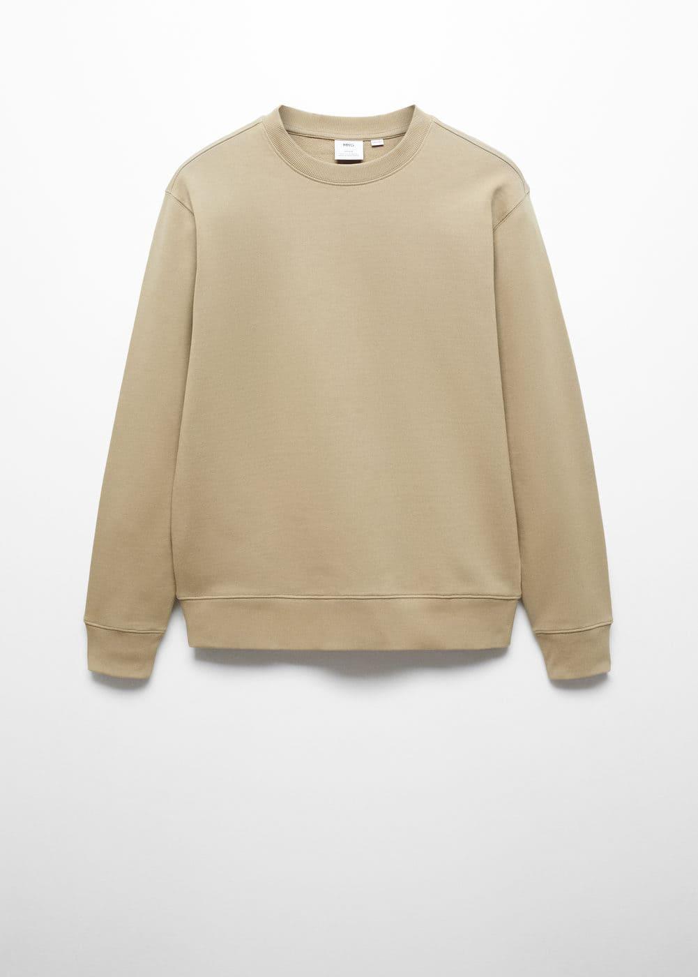 MANGO MAN - 100% cotton basic sweatshirt sandMen Product Image