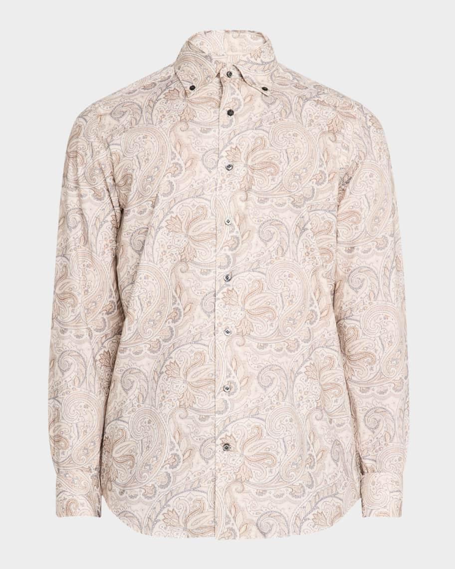 Mens Paisley Brushed Twill Sport Shirt Product Image