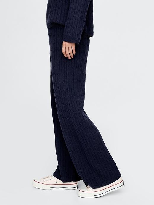 CashSoft Cable-Knit Sweater Pants Product Image