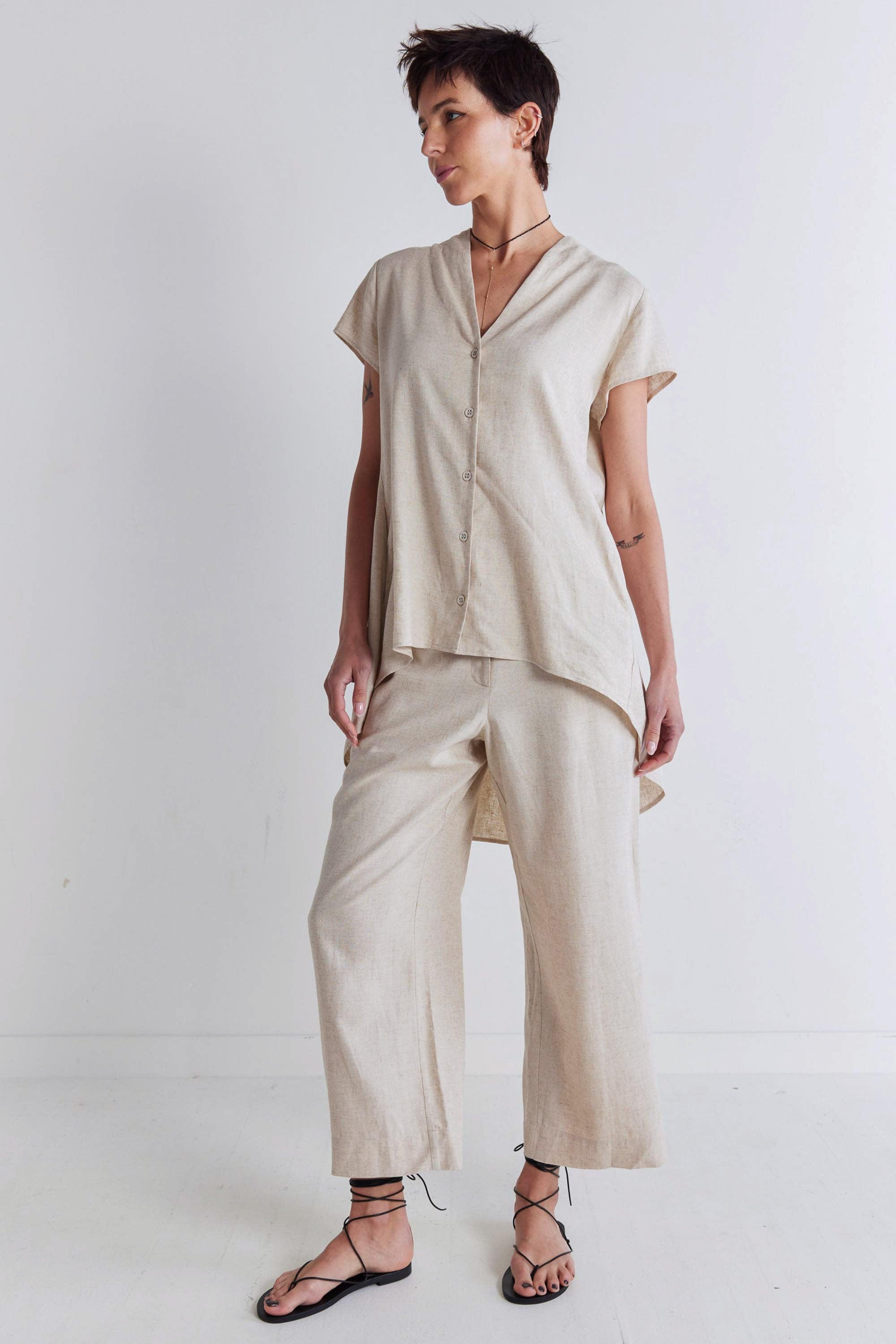 Daylight Linen High Low Blouse Product Image