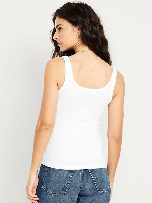 First-Layer Ribbed Scoop-Neck Tank Top Product Image