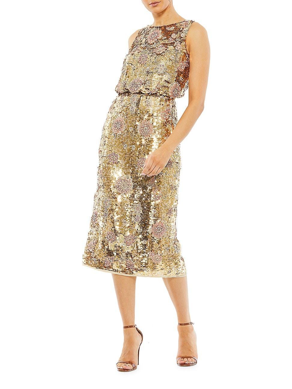 Womens Sequin-Embellished Midi-Dress Product Image