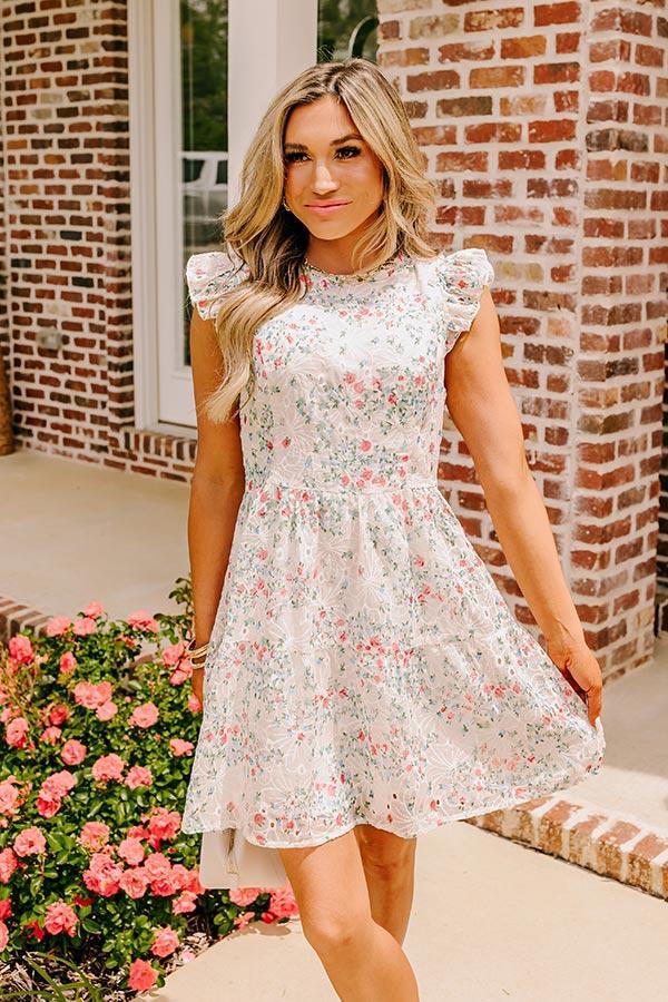 English Tea Garden Embroidered Eyelet Mini Dress Product Image