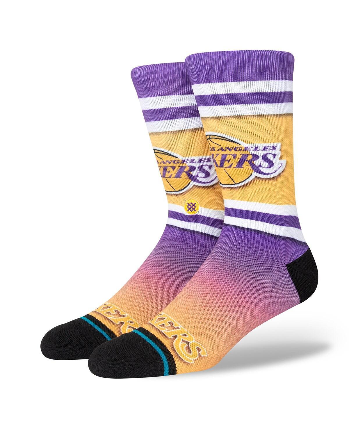 Mens Stance Los Angeles Lakers Hardwood Classics Fader Collection Crew Socks Product Image