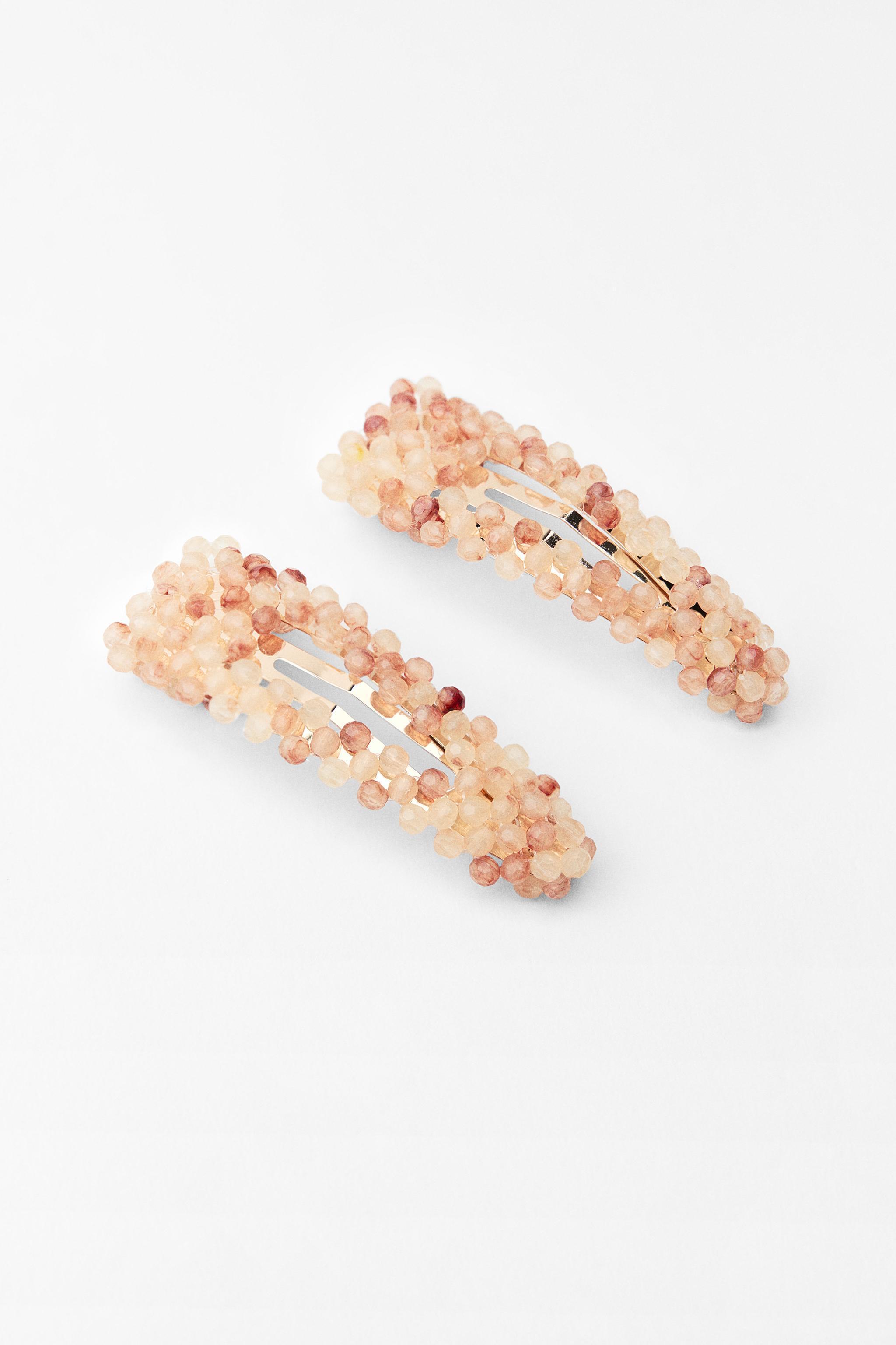 TWO PACK OF BEADED HAIR CLIPS Product Image