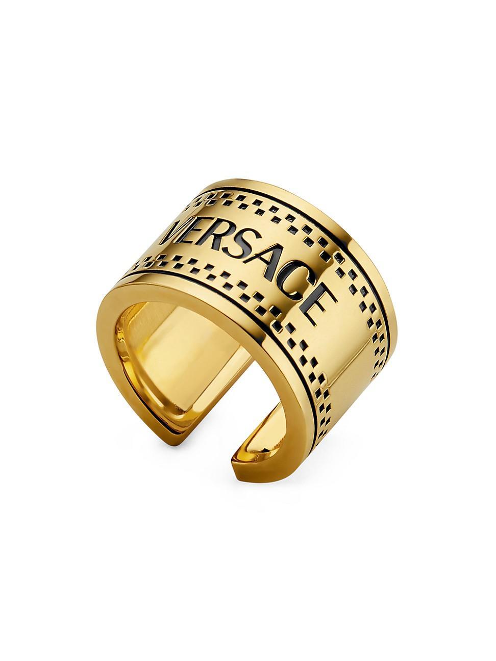 Womens Goldtone Logo Ring Product Image