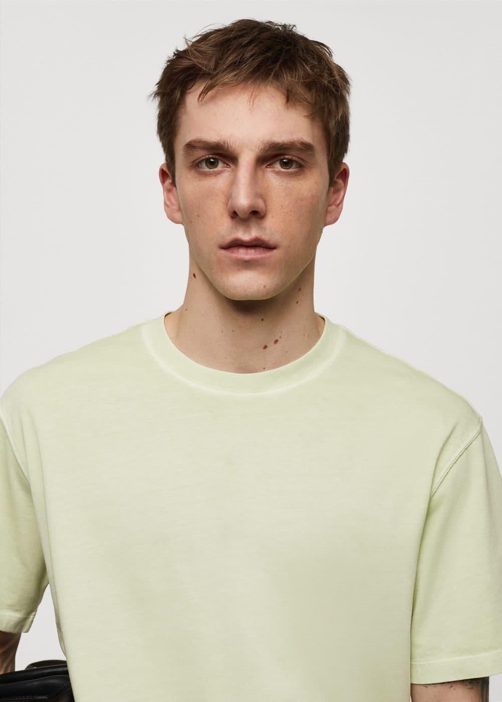 MANGO MAN - 100% cotton relaxed-fit t-shirt limeMen Product Image