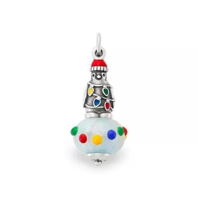 Enamel Christmas Penguin Art Glass Charm Product Image