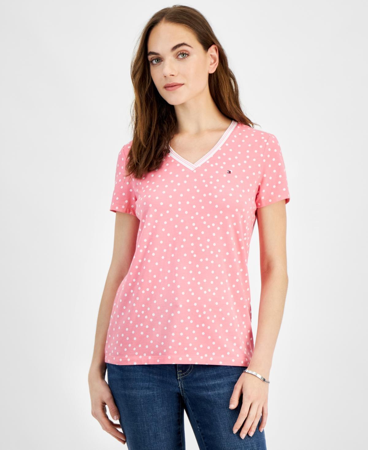 Tommy Hilfiger Womens Printed Short-Sleeve Tee - Lt Product Image