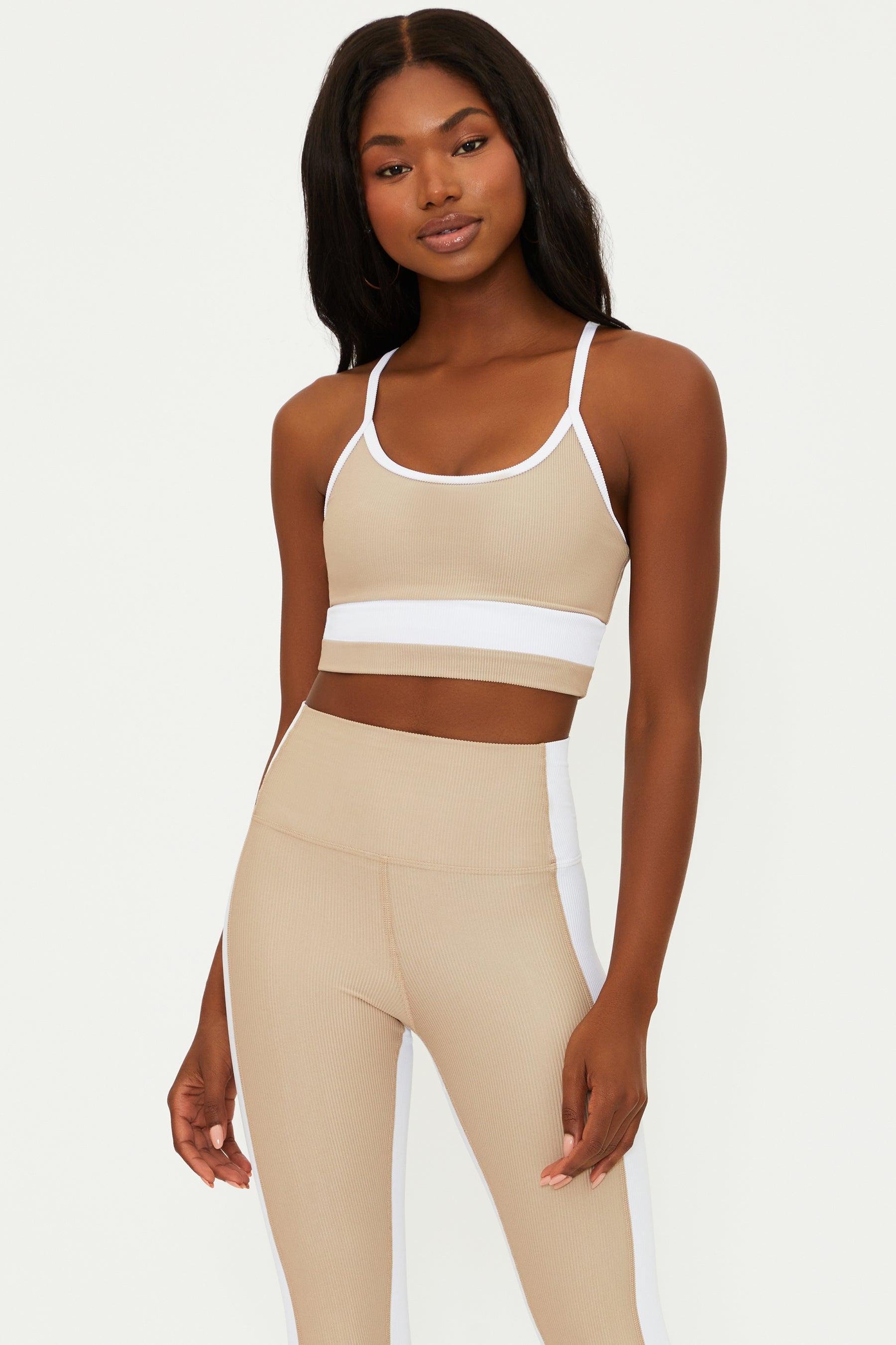 Eva Top Tan White Colorblock Product Image