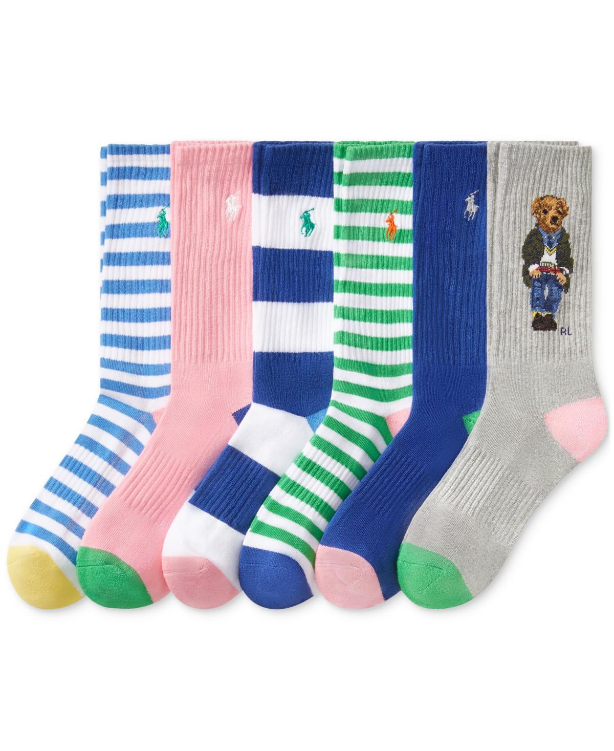 Polo Ralph Lauren Mens 6-Pk. American In Paris Bear Crew Socks Product Image