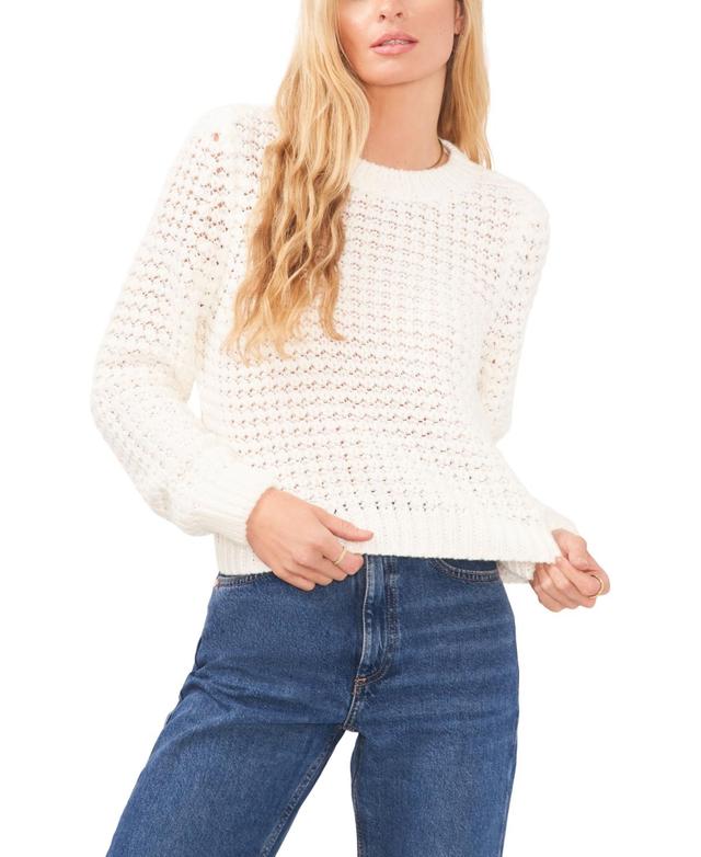 1.state Womens Crewneck Long Sleeve Tuck Stitch Sweater Product Image