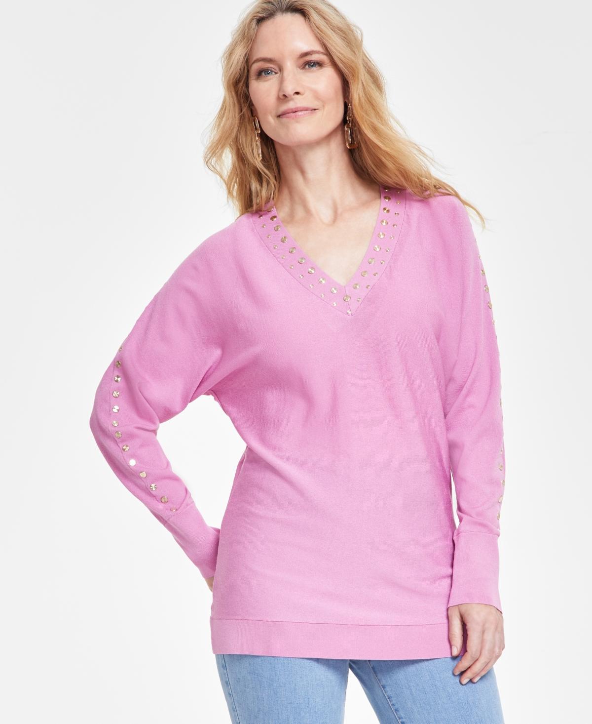 I.n.c. International Concepts Womens Studded V-Neck Tunic, Created for Macys Product Image