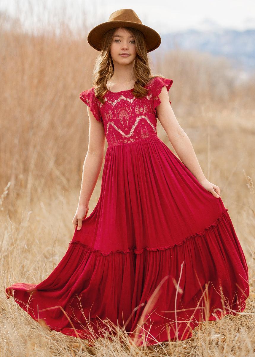 Macy Dress in Crimson Product Image