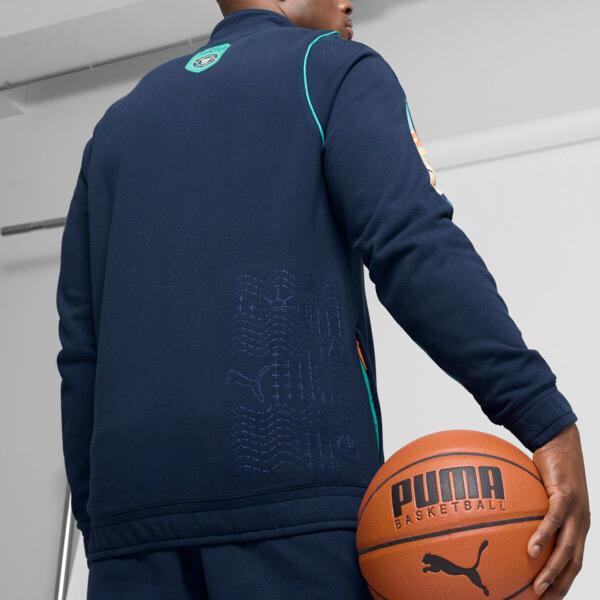 PUMA Venice Beach Basketball League T-73 Men's Basketball Jacket in Dark Blue Product Image