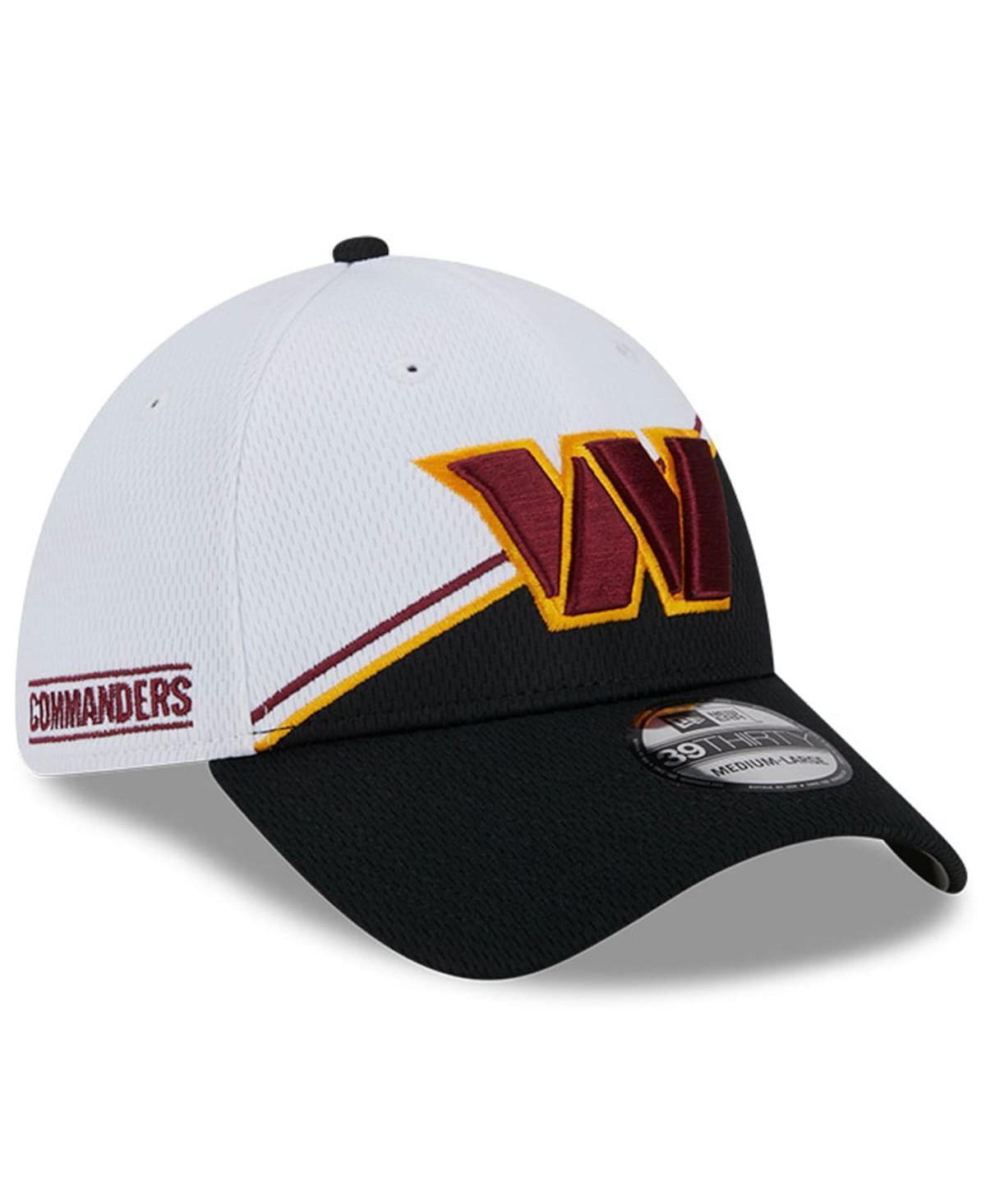 Mens New Era White/Black Washington Commanders 2023 Sideline 39THIRTY Flex Hat Product Image