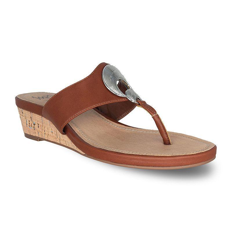 Impo Rocco Womens Memory Foam Thong Wedge Sandals Product Image