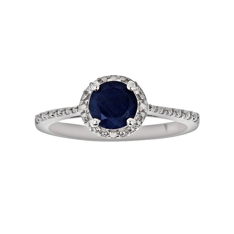 Sapphire (5/8 ct. t.w.) and Diamond Accent Ring in Sterling Silver (Also in Ruby) Product Image