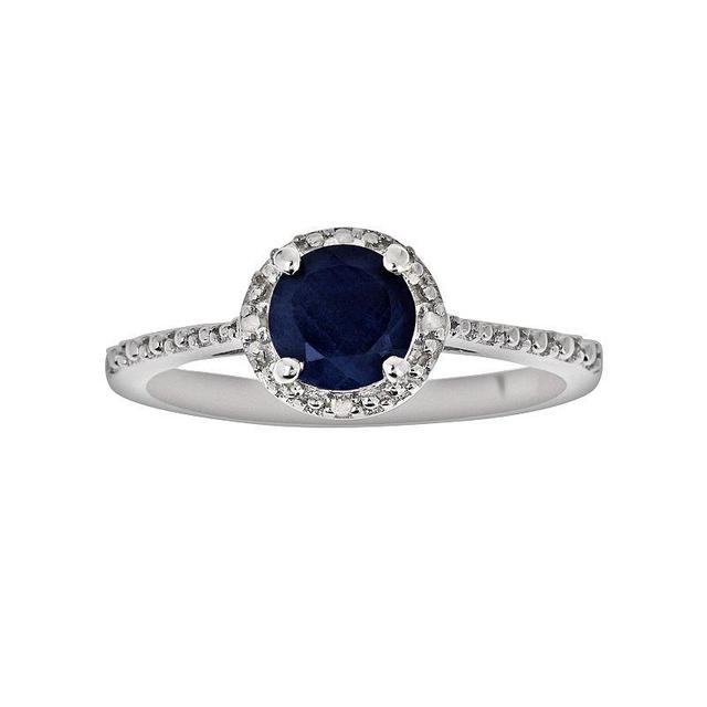 Sapphire (5/8 ct. t.w.) and Diamond Accent Ring in Sterling Silver (Also in Ruby) Product Image