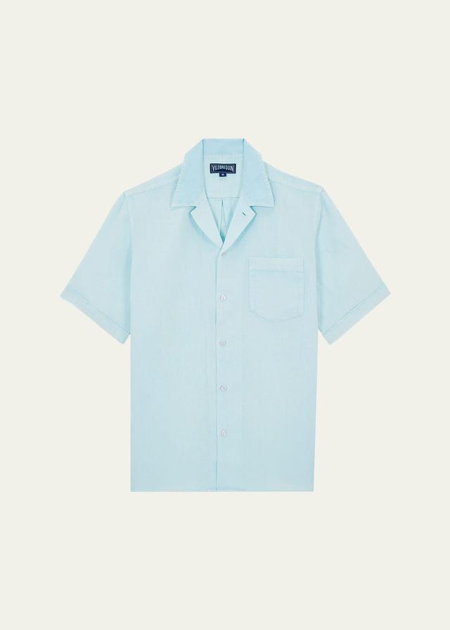 Mens Linen Pocket Camp Shirt Product Image