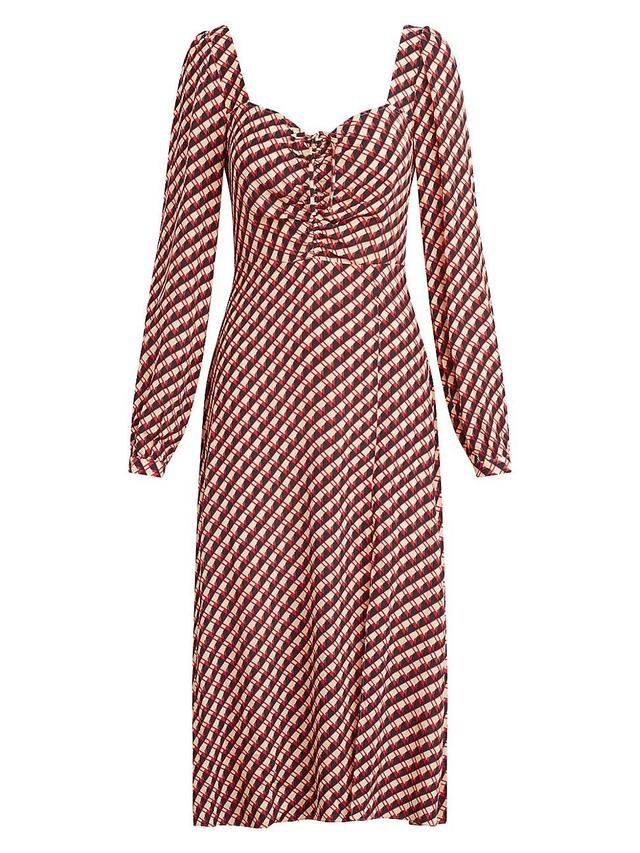 Womens Vineyard Geometric Print Long-Sleeve Midi-Dress Product Image