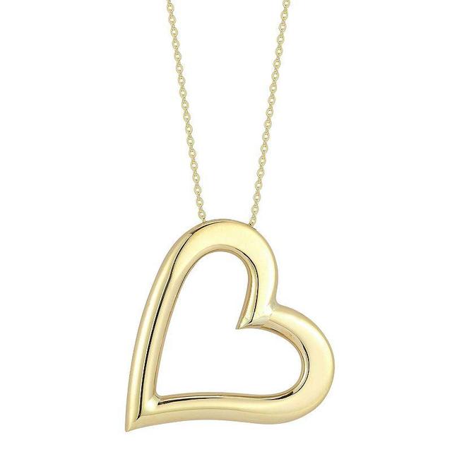 LUMINOR GOLD 14k Gold Heart Pendant Necklace, Womens Yellow Product Image