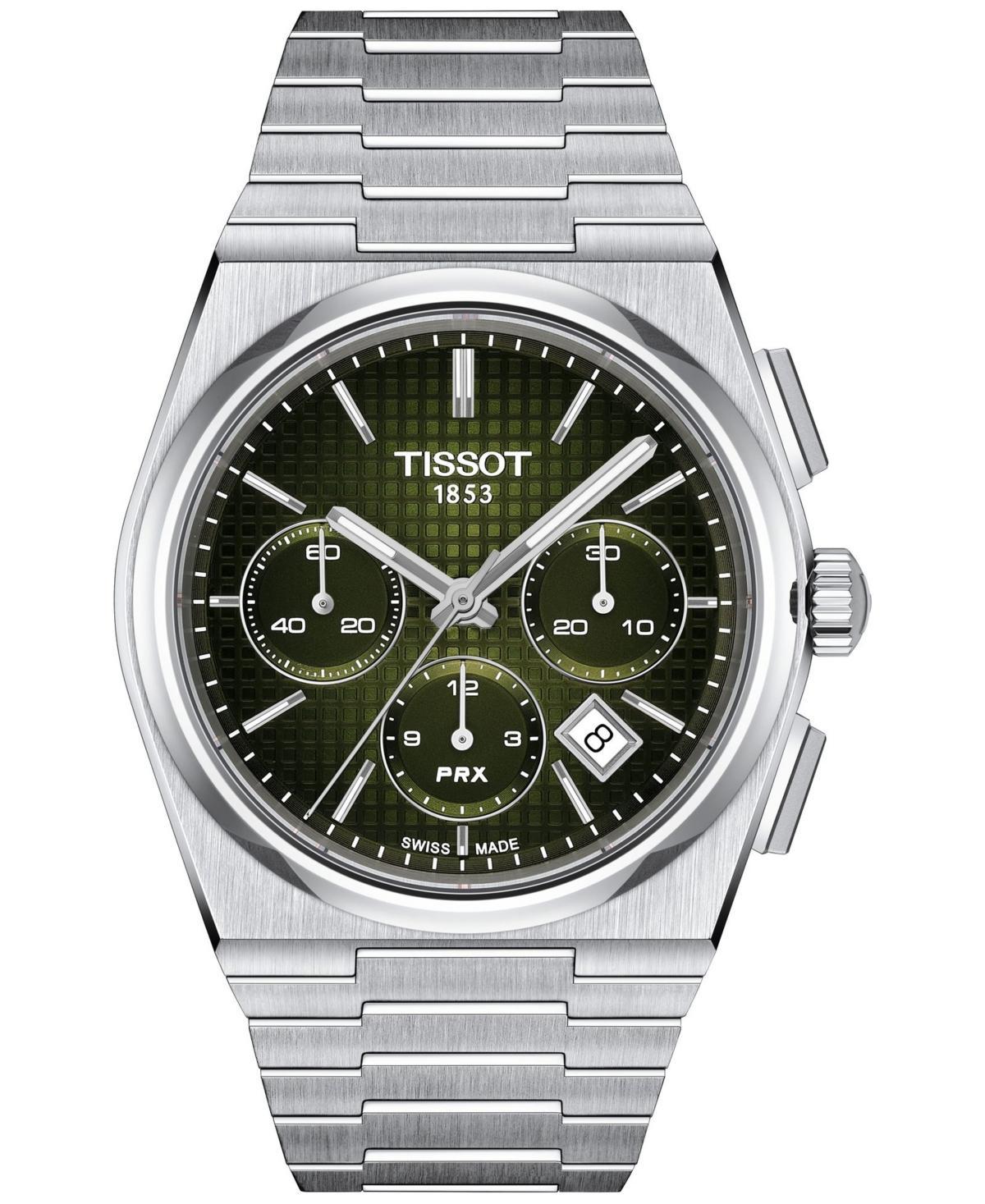 Tissot Mens Swiss Automatic Chronograph Prx Stainless Steel Bracelet Watch 42mm Product Image