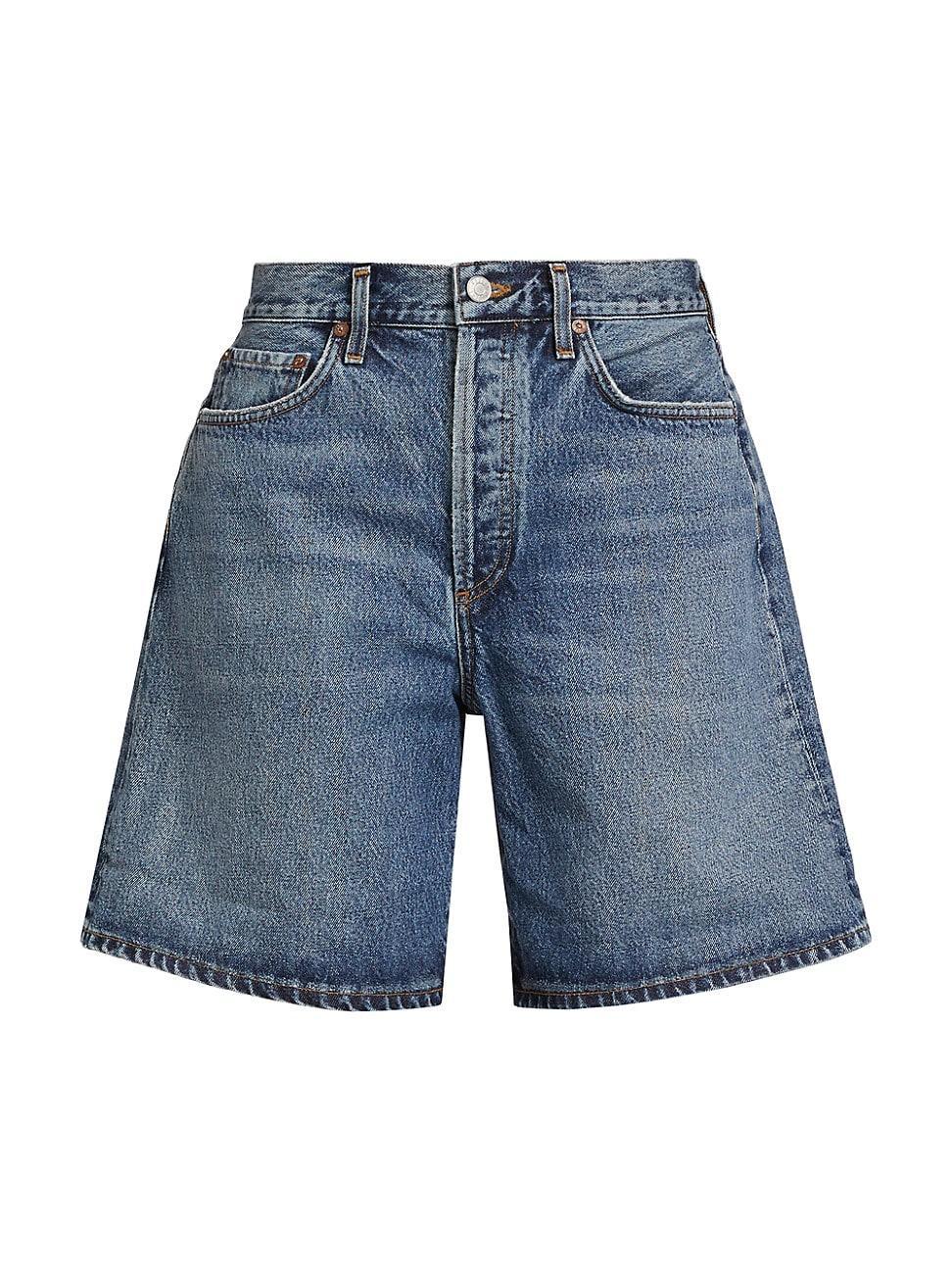 AGOLDE Dame High Waist Mid Length Relaxed Denim Shorts Product Image