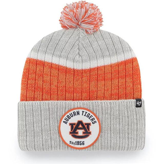 Mens 47 Gray Auburn Tigers Holcomb Cuffed Knit Hat with Pom Product Image