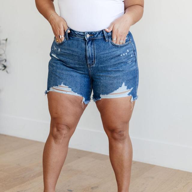 Samantha Hi-ise Rigid Magic Distressed Cutoff Judy Blue Shorts - ONLINE EXCLUSIVE! Product Image