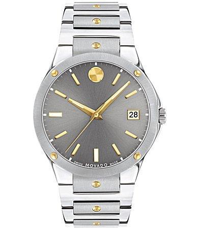 Men's Movado SE Two-Tone PVD Watch with Grey Dial (Model: 607514) Product Image