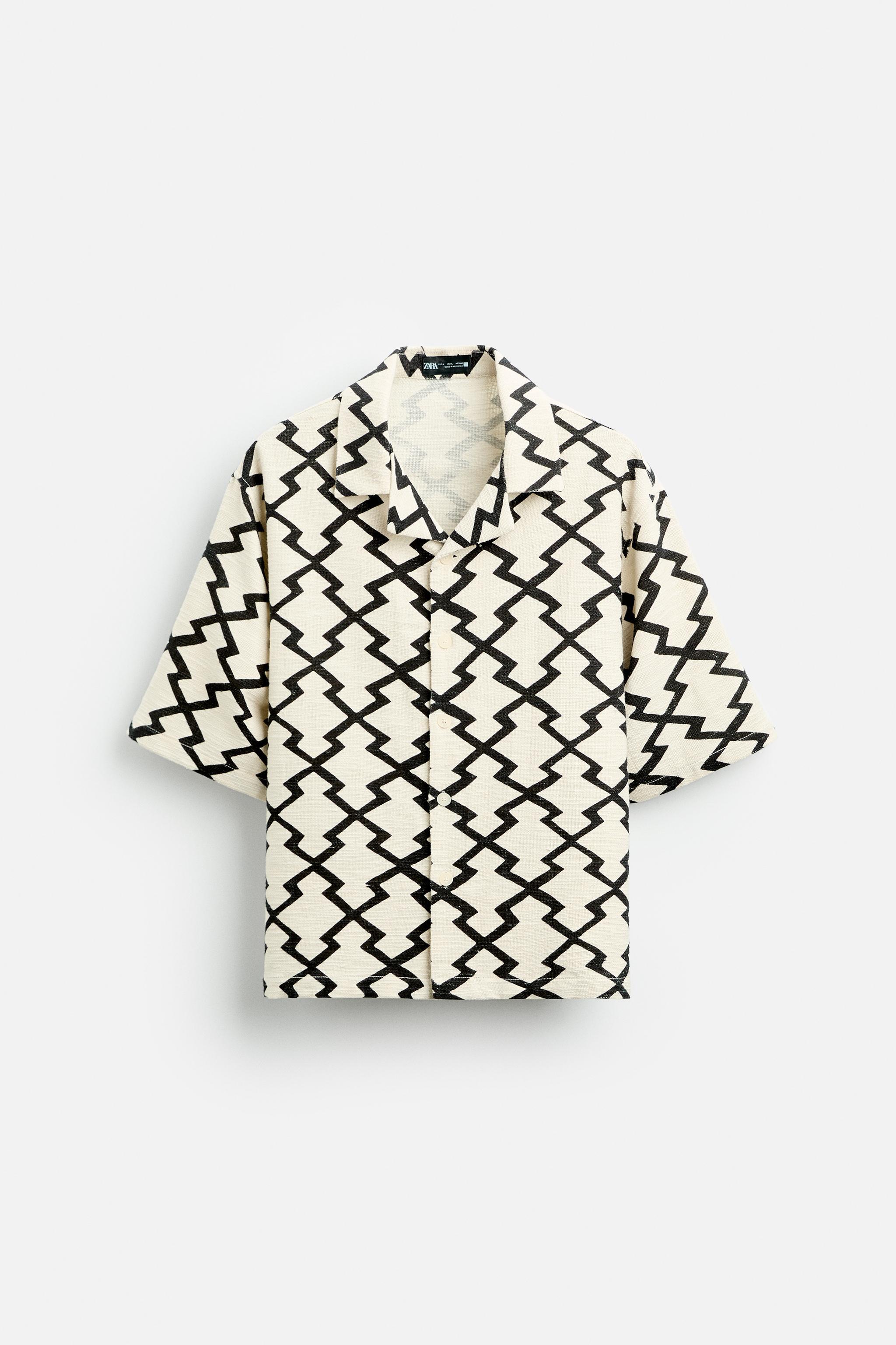 GEOMETRIC PRINT OVERSHIRT Product Image