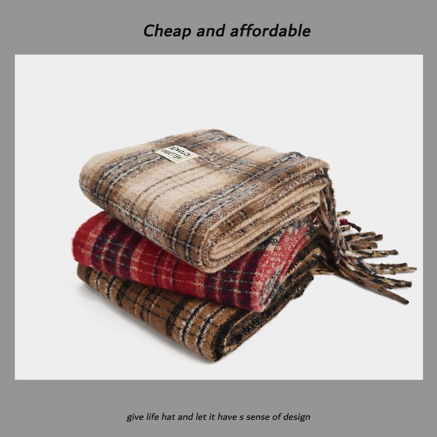 Plaid Fringed Scarf product image