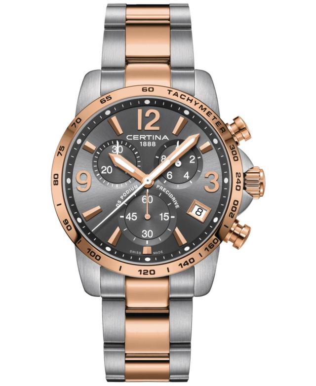 Certina Mens Swiss Chronograph Ds Podium Two-Tone Stainless Steel Bracelet Watch 41mm - Grey Product Image