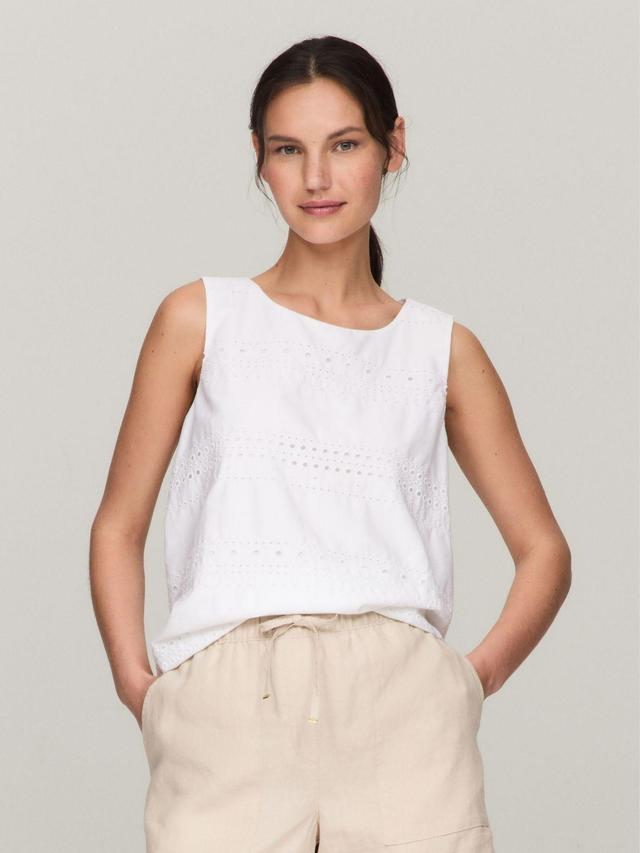 Tommy Hilfiger Women's Sleeveless Embroidered A-Line Top Product Image