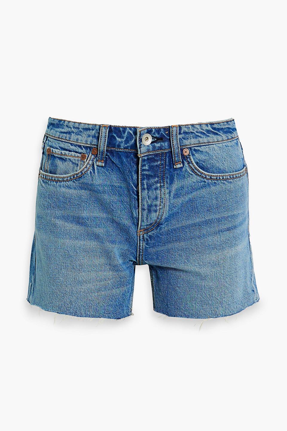 Dre Faded Denim Shorts In Mid Denim product image