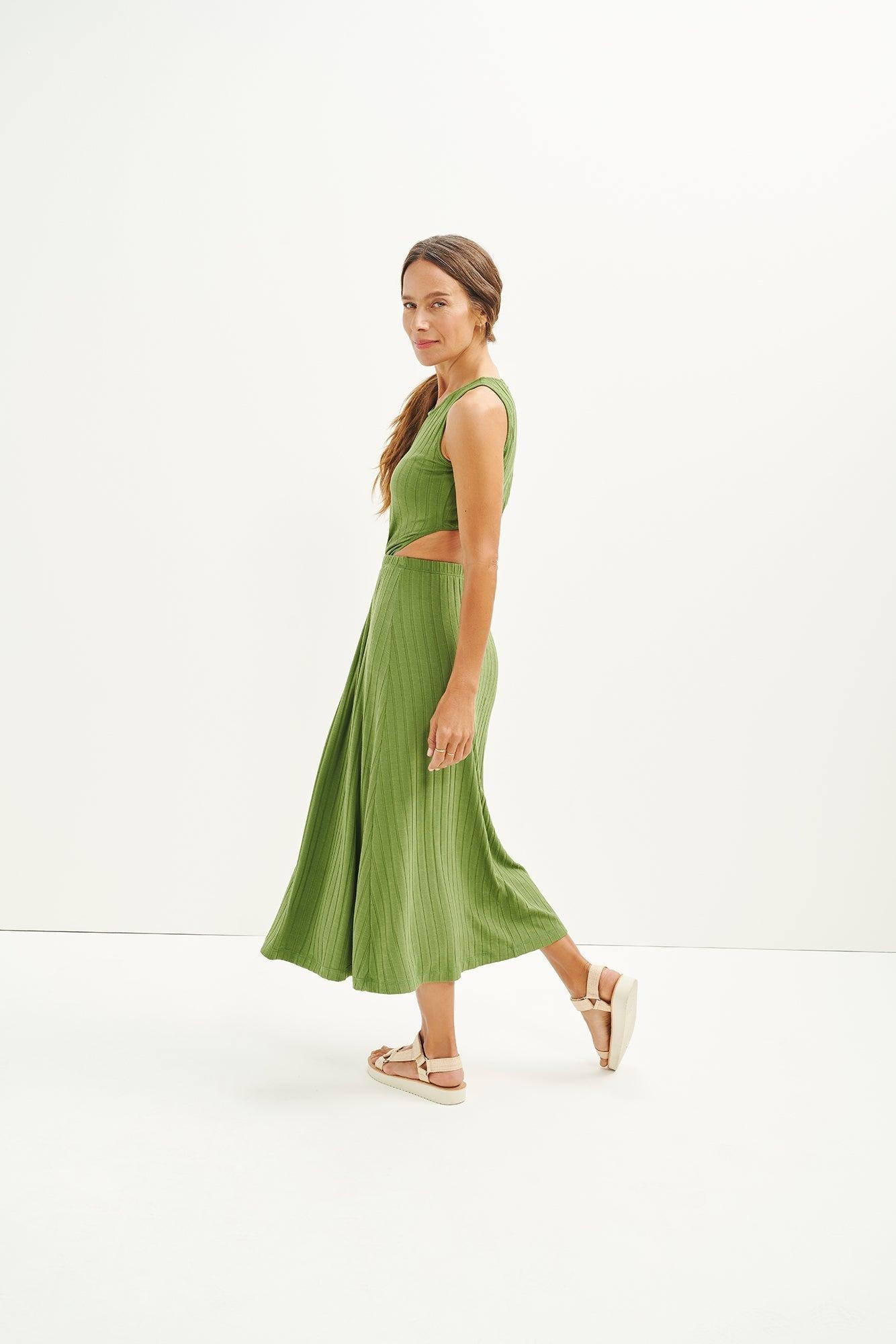 Kelly Ribbed Dress - Pear - ReAmour Product Image