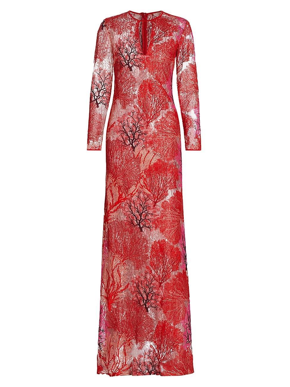 Womens Enys Coral Reef Long-Sleeve Gown Product Image