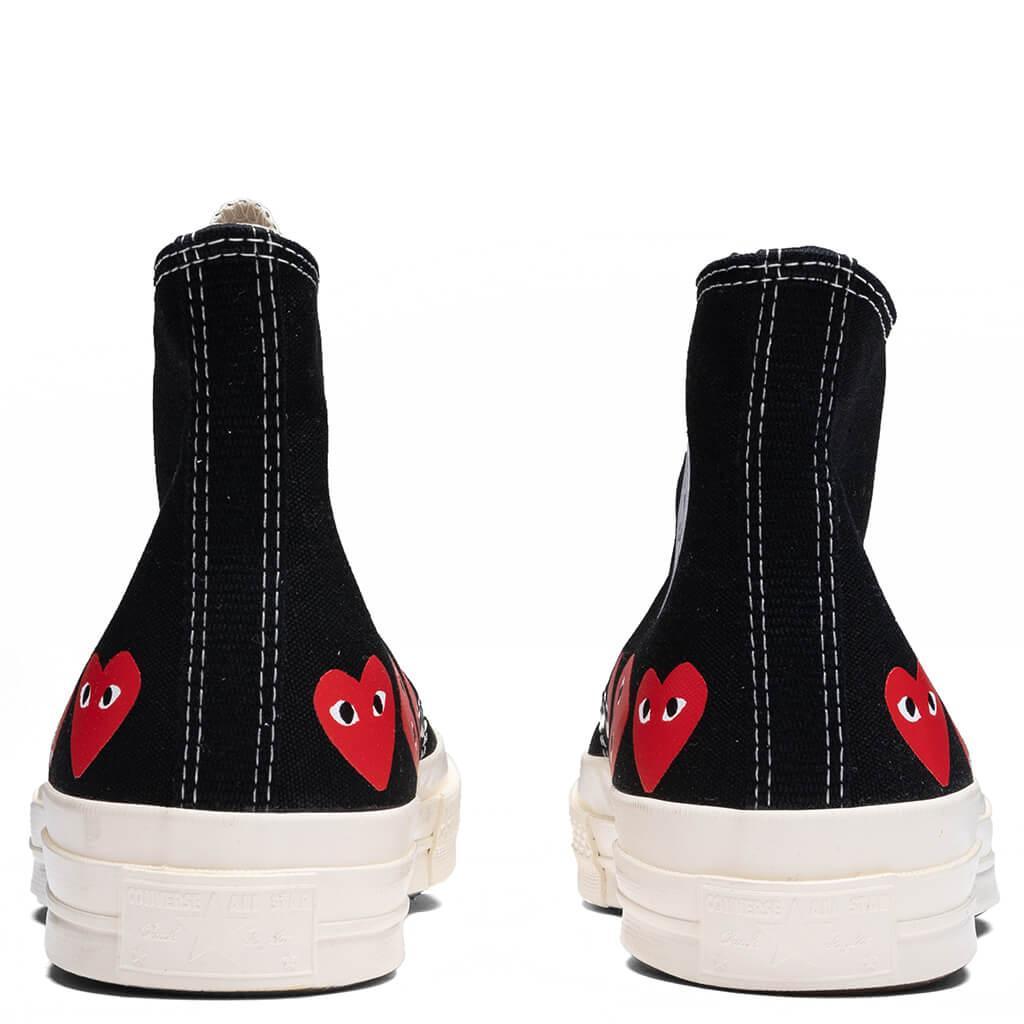 Converse x Comme Des Garcons PLAY All Star Chuck '70 Hi Multi Heart - Black/Red Male Product Image