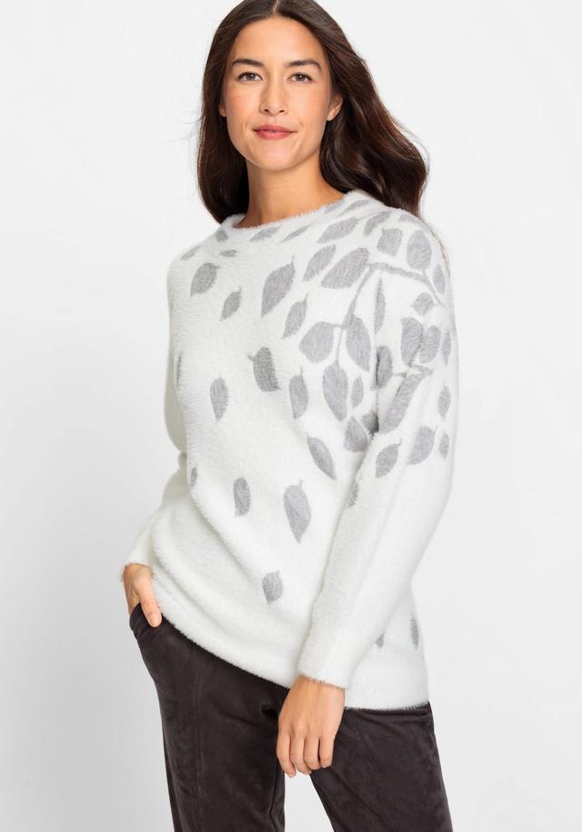 Olsen Womens Long Sleeve Plush Pattern Boat Neck Sweater Product Image