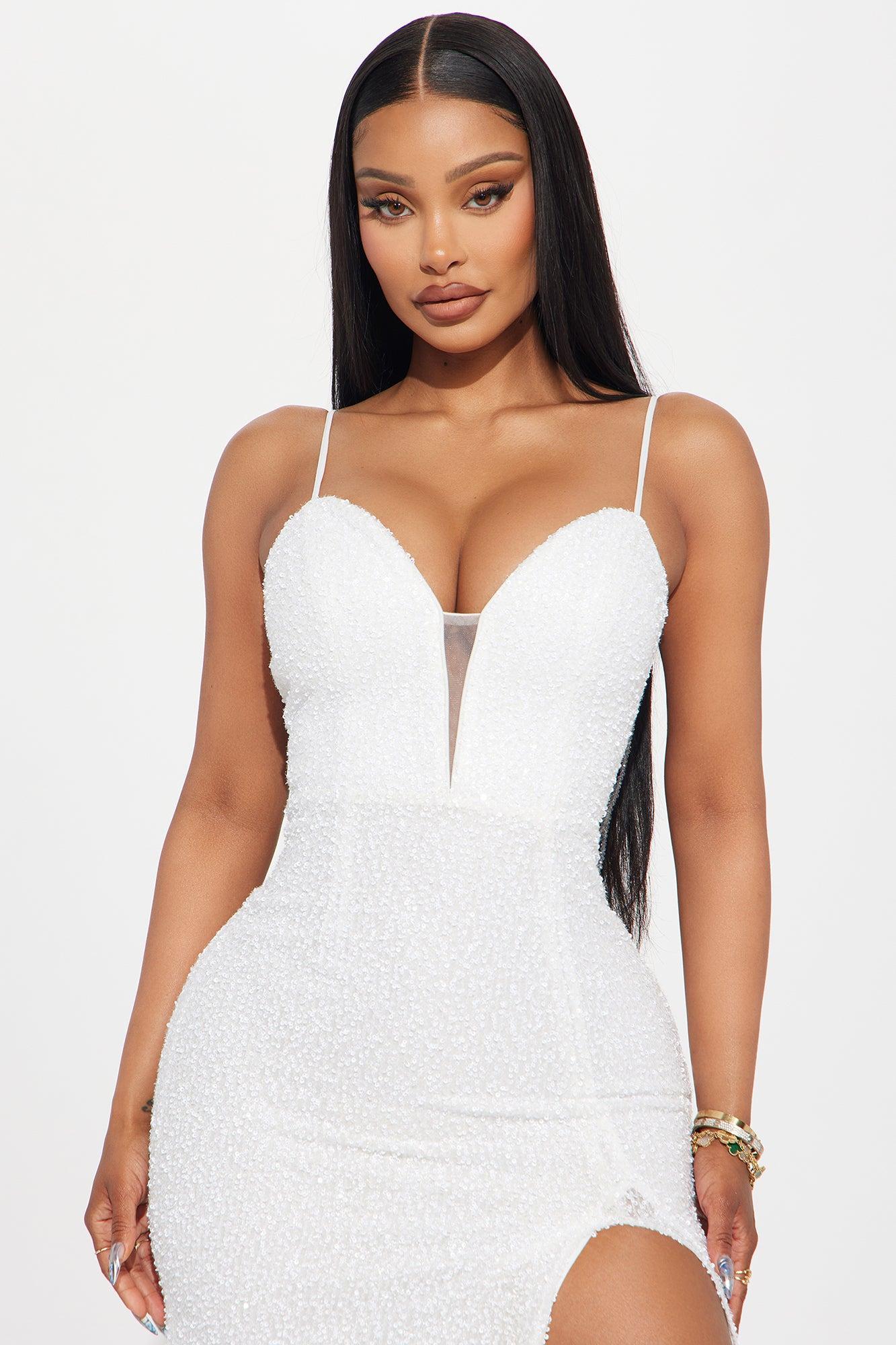 Star Of The Evening Sequin Gown - White Product Image