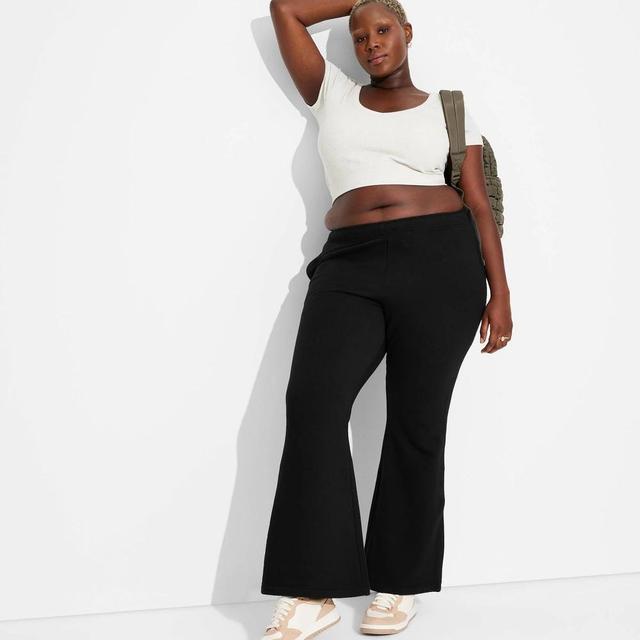 Womens High-Rise Flare Sweatpants - Wild Fable Black XXL Product Image