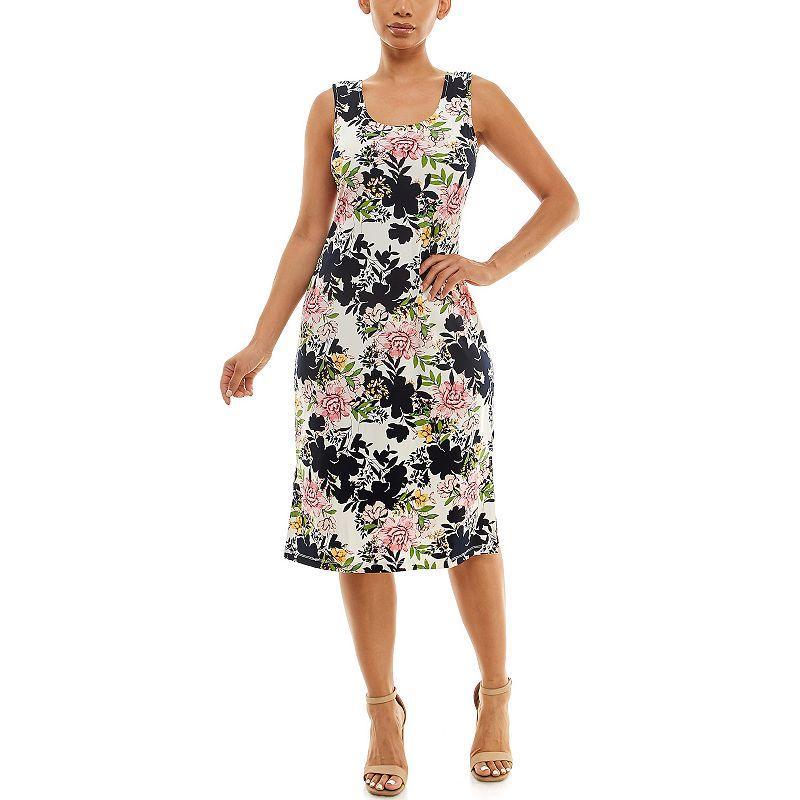 Womens Nina Leonard Bar Back Midi Dress Product Image