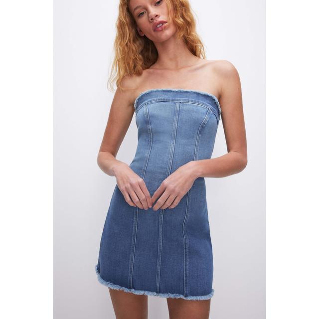 Good American Strapless Tube Denim Minidess Product Image