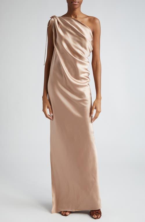 Max Mara Opera Draped One-Shoulder Silk Satin Gown Product Image