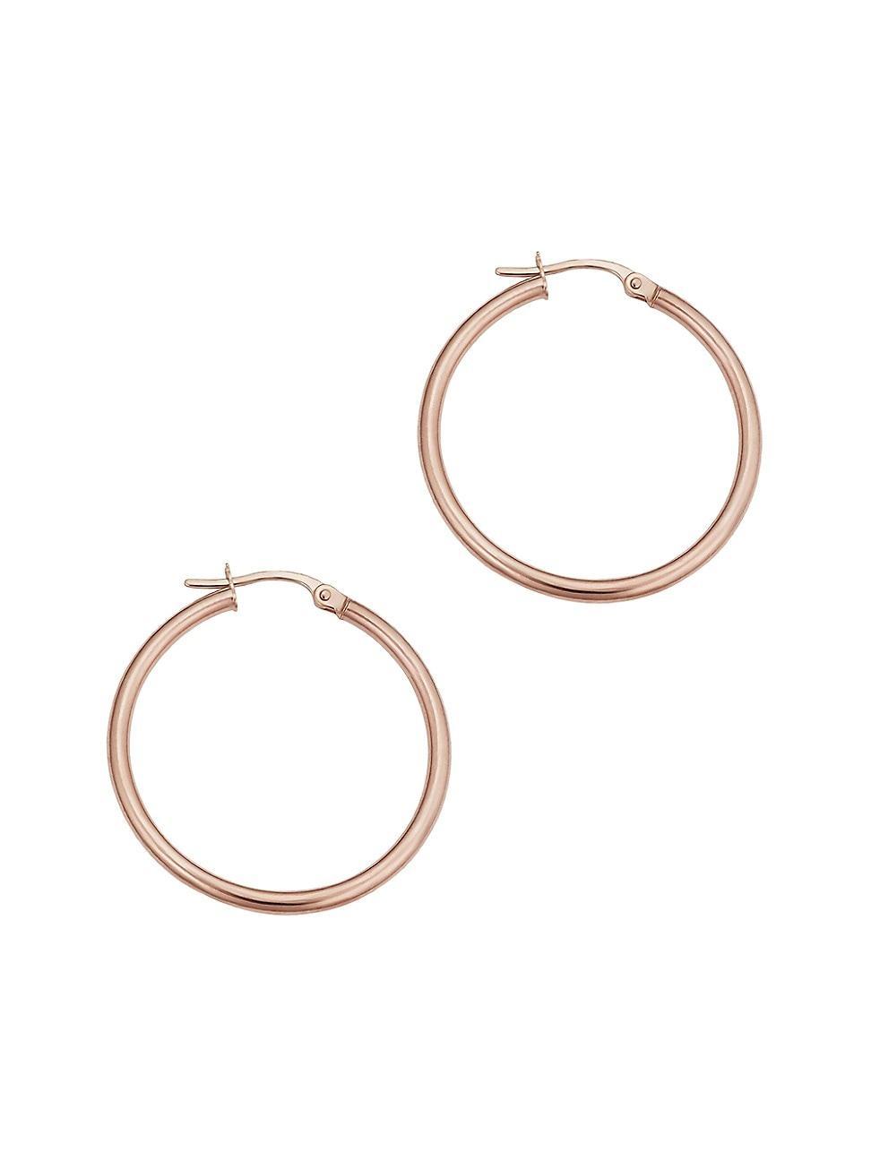 Womens 14K Rose Solid Gold Everything Hoops Product Image