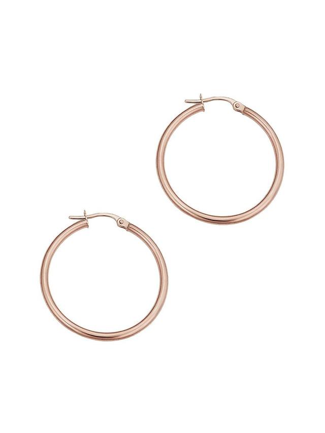 Womens 14K Rose Solid Gold Everything Hoops Product Image