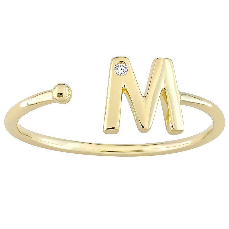 Stella Grace 10k Gold Diamond Accent Initial Open Ring, Womens Product Image