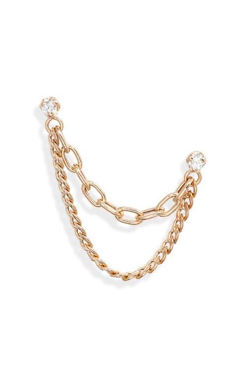 Zoe Chicco 14K Yellow Gold Prong Diamonds Diamond Double Chain Linked Earring Product Image